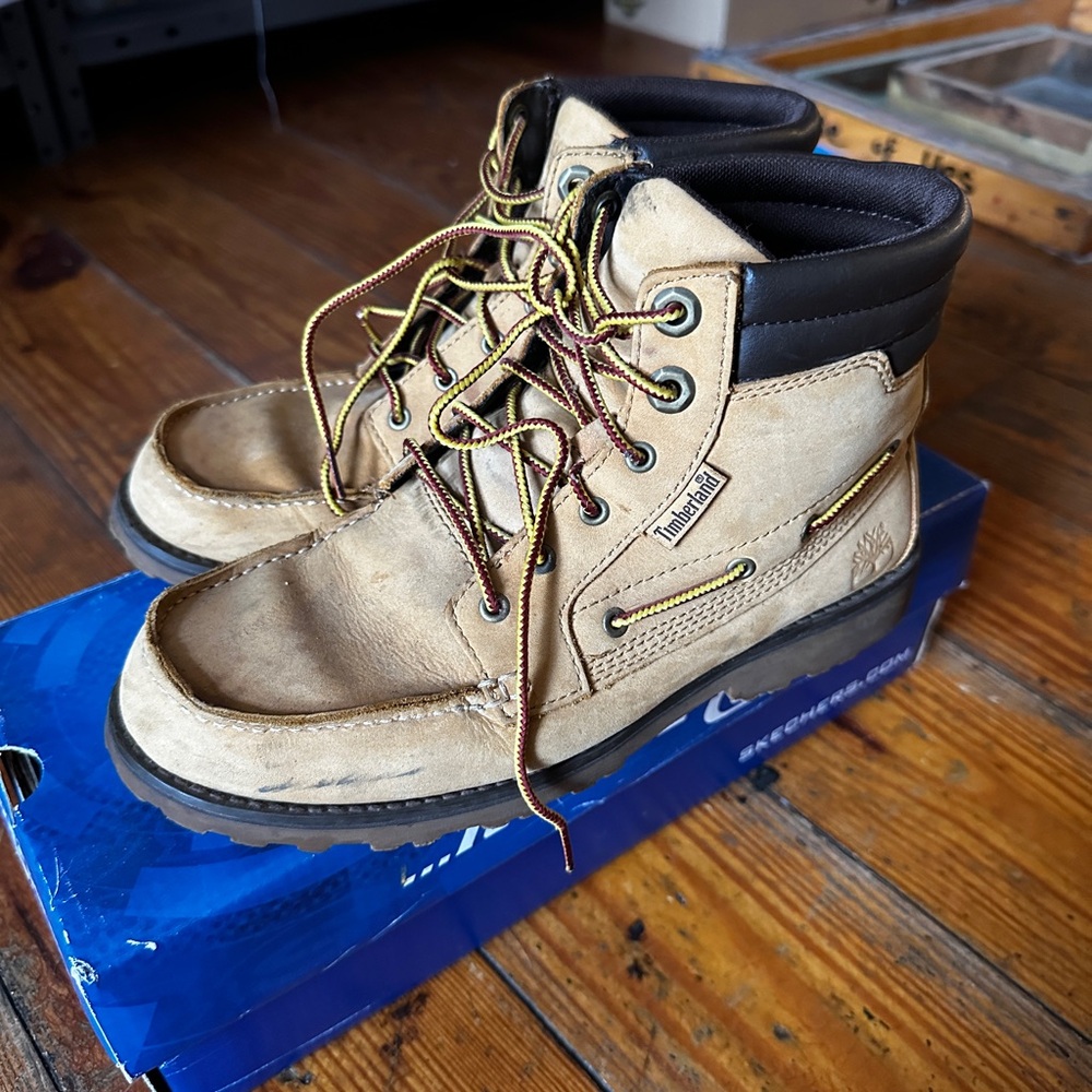 Timberland Tan Moc Toe Work Boots